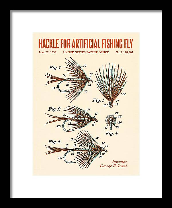 Hackle For Artificial Fishing Fly Retro Patent Us2178301a