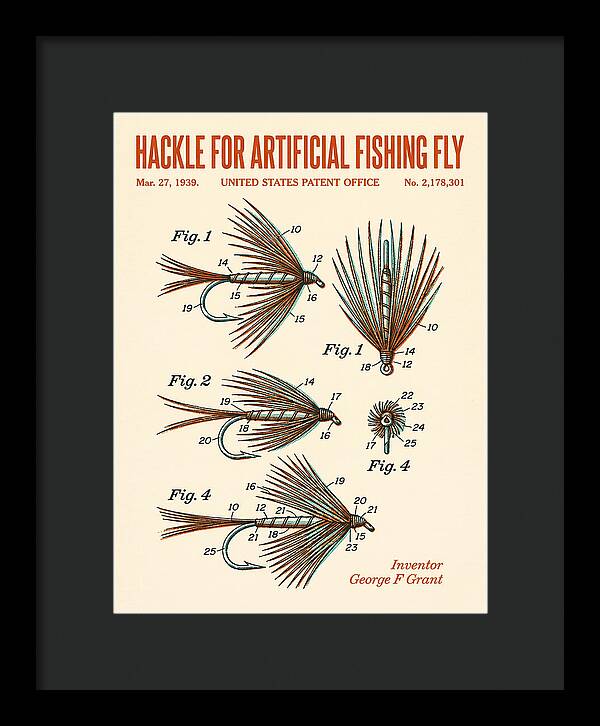 Hackle For Artificial Fishing Fly Retro Patent Us2178301a