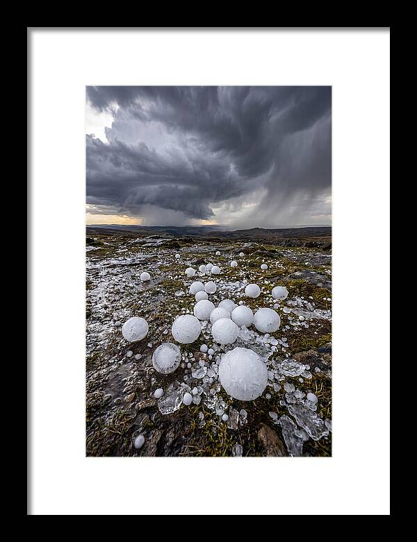 Hailstones On Rocky Terrain