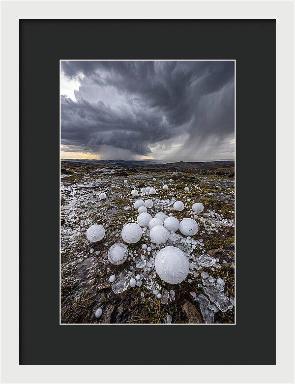 Hailstones On Rocky Terrain