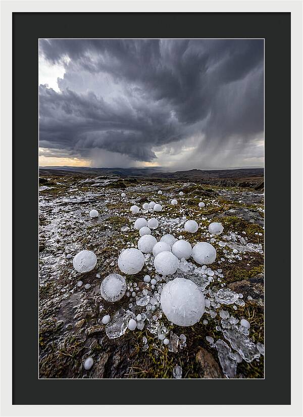 Hailstones On Rocky Terrain