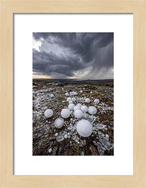 Hailstones On Rocky Terrain