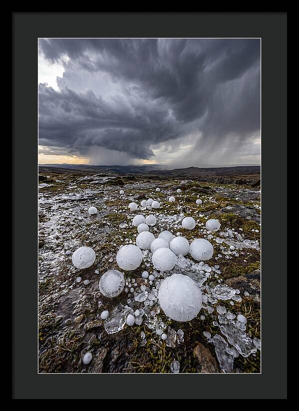 Hailstones On Rocky Terrain