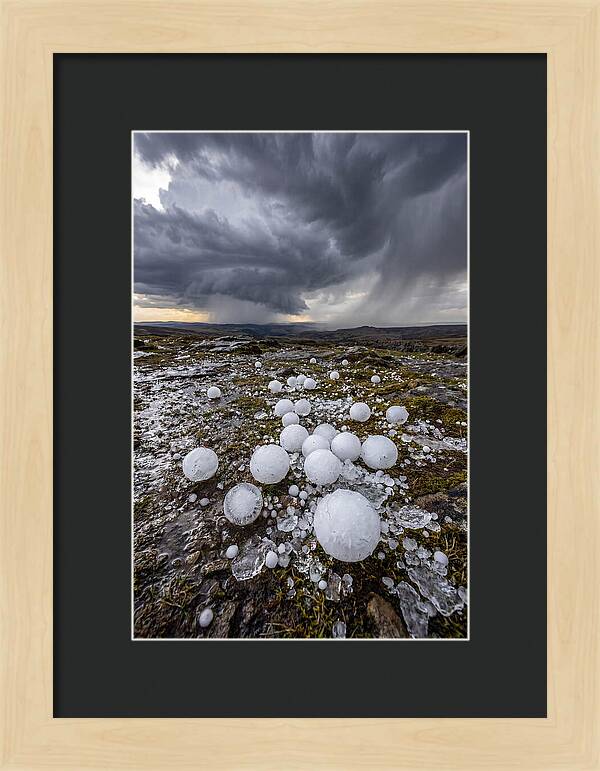 Hailstones On Rocky Terrain