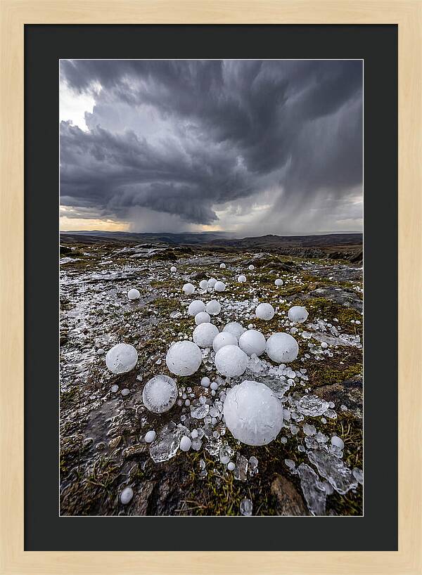 Hailstones On Rocky Terrain
