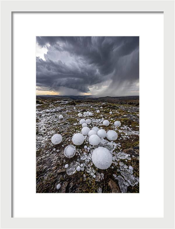 Hailstones On Rocky Terrain