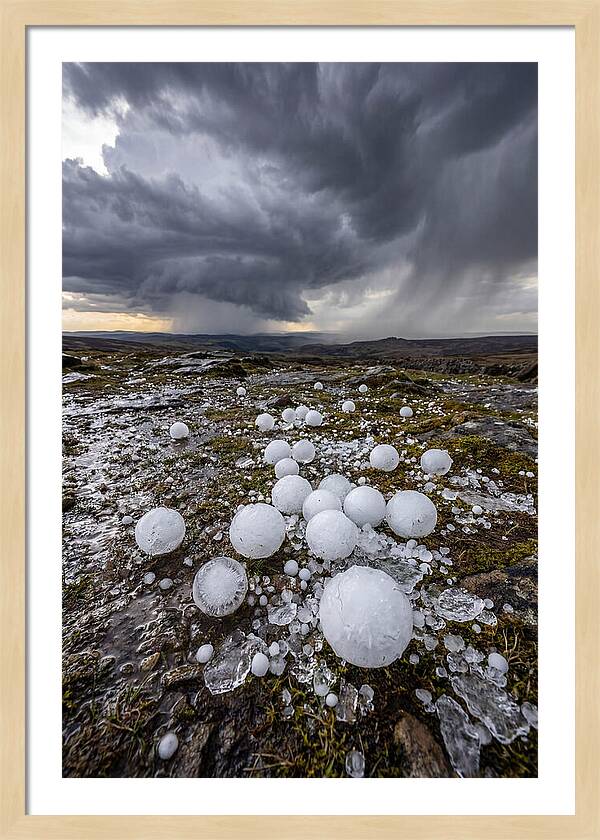 Hailstones On Rocky Terrain