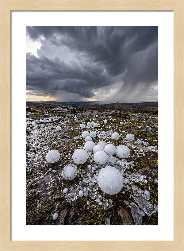 Hailstones On Rocky Terrain