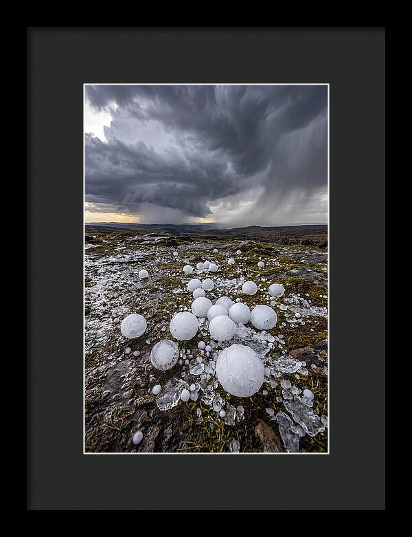 Hailstones On Rocky Terrain