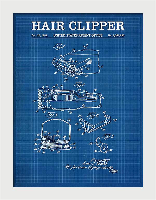 Hair Clipper Blueprint Patent Us2265880a