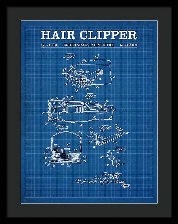 Hair Clipper Blueprint Patent Us2265880a