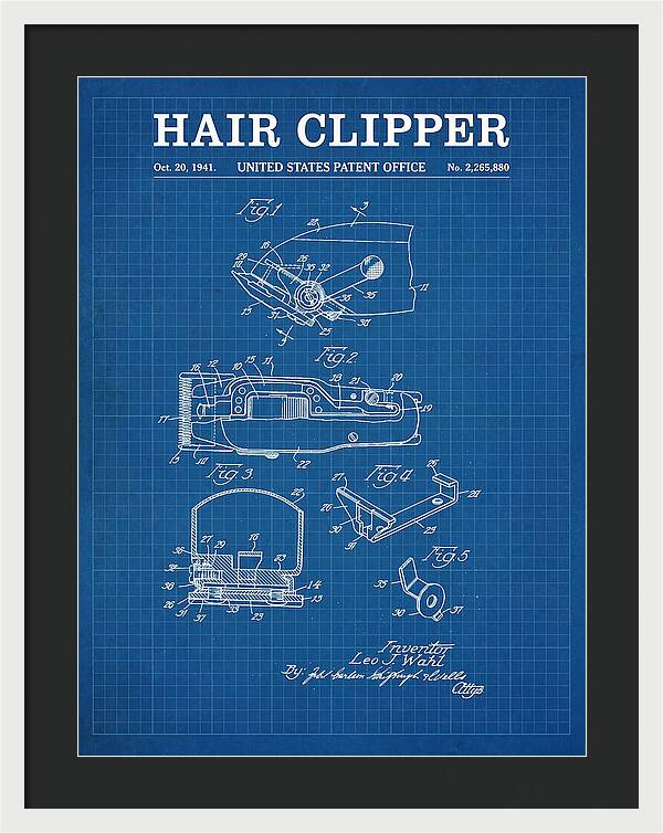 Hair Clipper Blueprint Patent Us2265880a