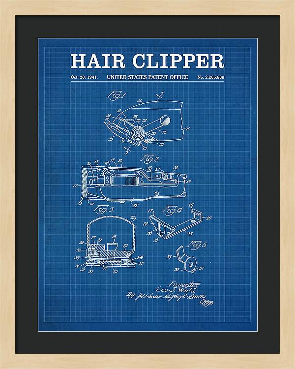 Hair Clipper Blueprint Patent Us2265880a