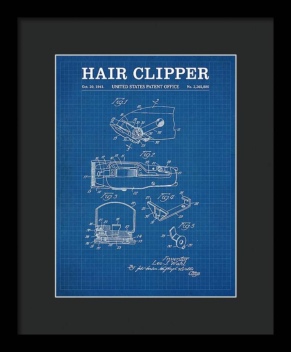 Hair Clipper Blueprint Patent Us2265880a
