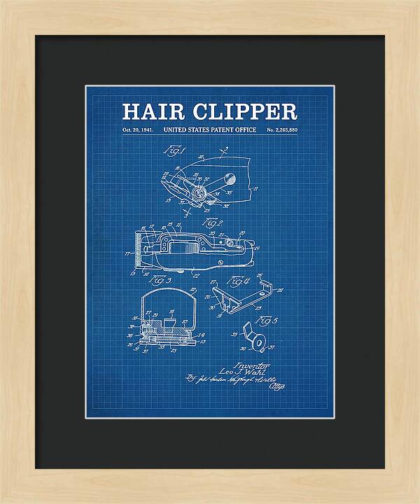 Hair Clipper Blueprint Patent Us2265880a