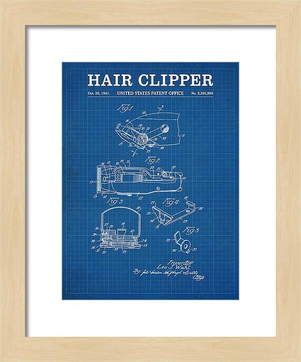 Hair Clipper Blueprint Patent Us2265880a