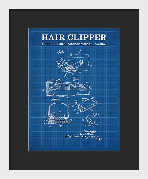 Hair Clipper Blueprint Patent Us2265880a