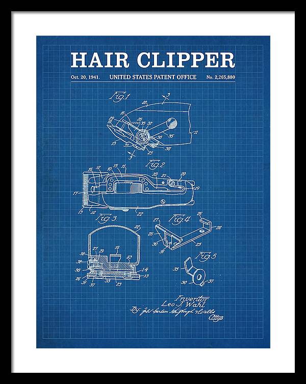 Hair Clipper Blueprint Patent Us2265880a
