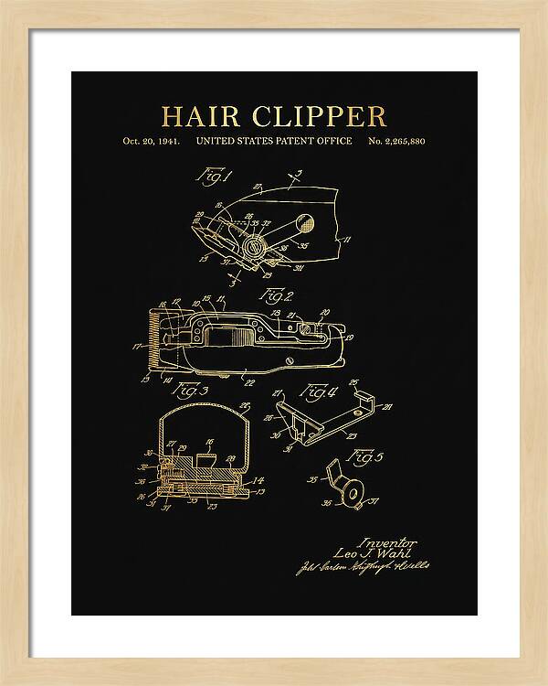 Hair Clipper Gold Patent Us2265880a
