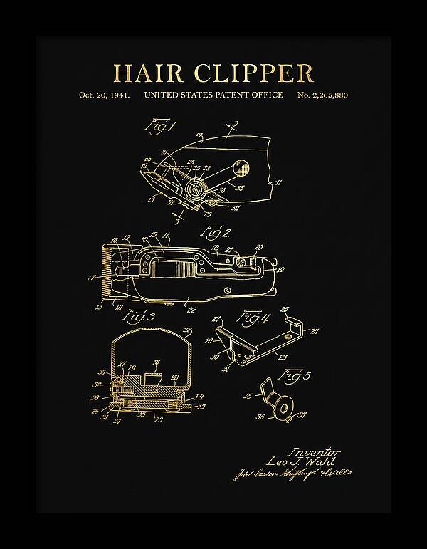 Hair Clipper Gold Patent Us2265880a