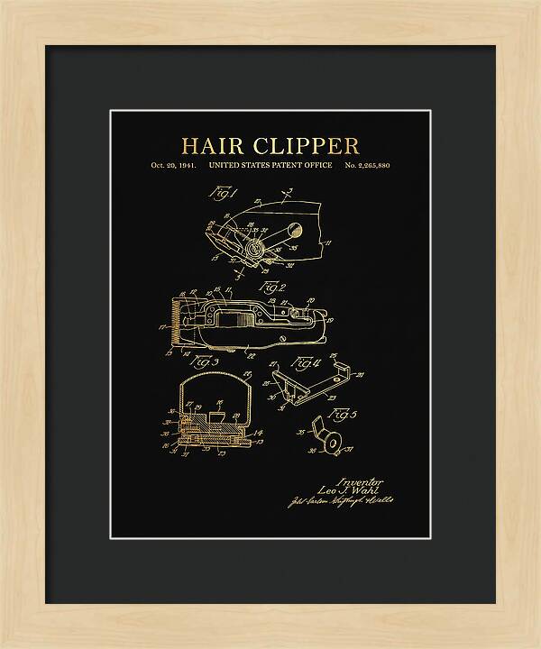 Hair Clipper Gold Patent Us2265880a