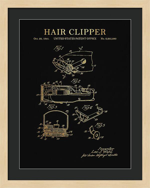 Hair Clipper Gold Patent Us2265880a