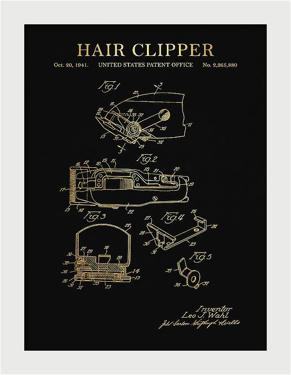 Hair Clipper Gold Patent Us2265880a