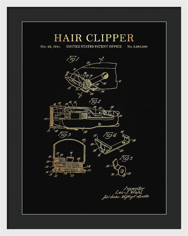 Hair Clipper Gold Patent Us2265880a