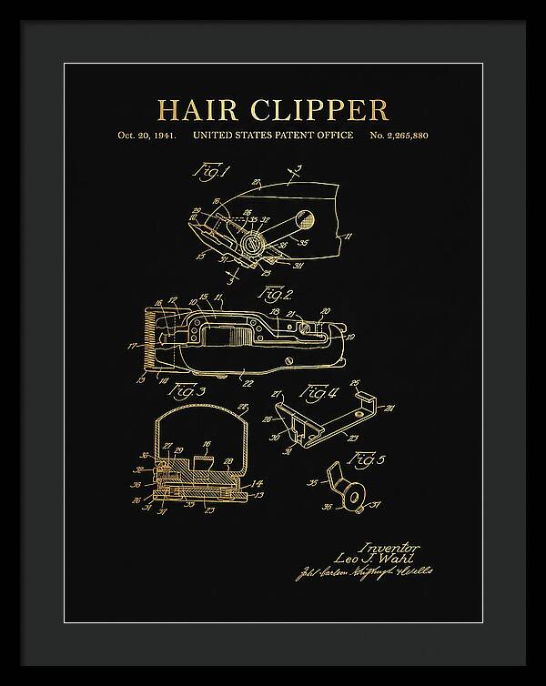 Hair Clipper Gold Patent Us2265880a