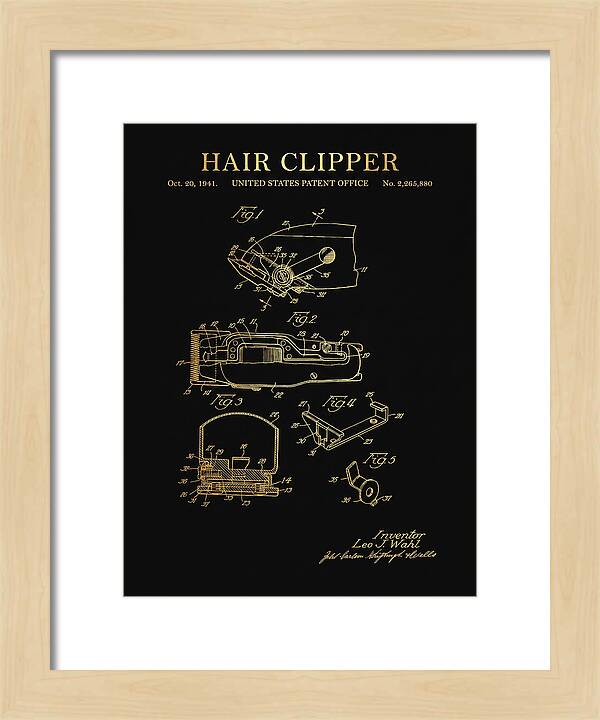 Hair Clipper Gold Patent Us2265880a