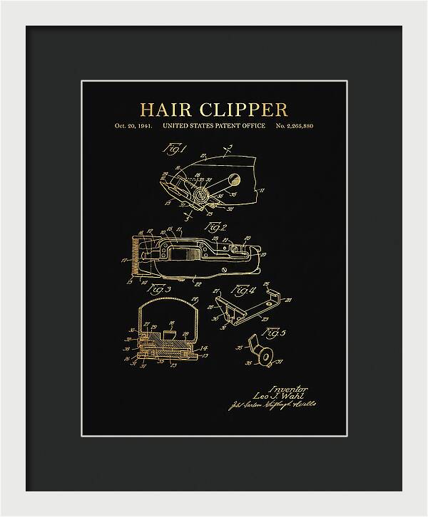 Hair Clipper Gold Patent Us2265880a