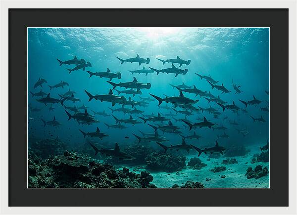 Hammerhead Sharks In Formation