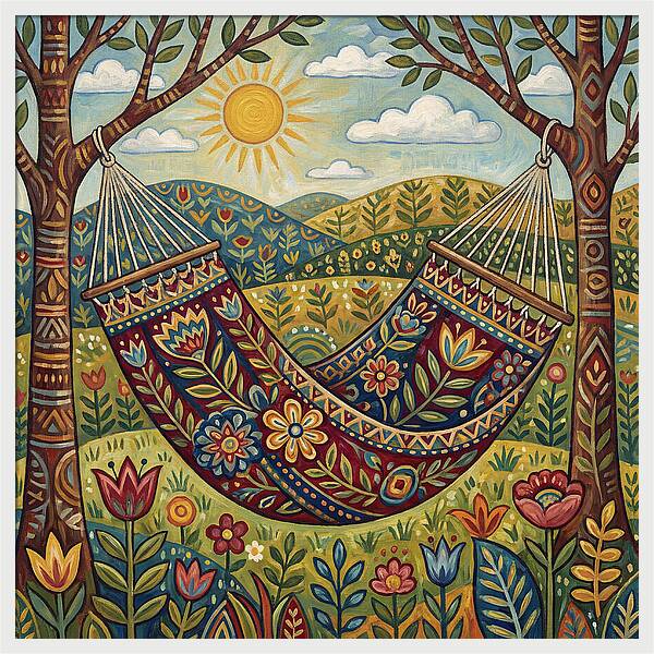 Hammock Among Vibrant Nature