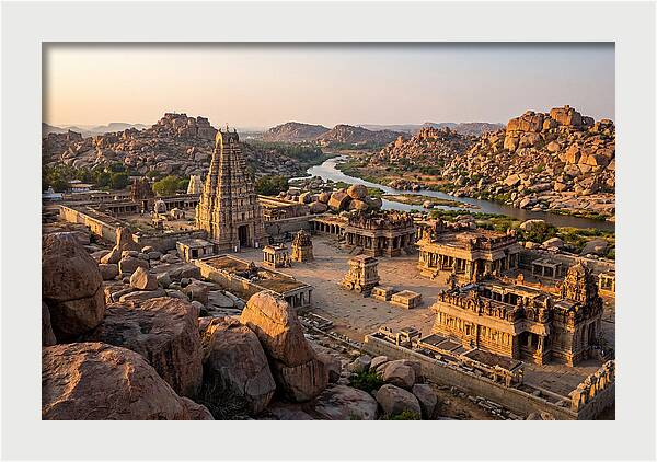 Hampi Ruins At Golden Hour