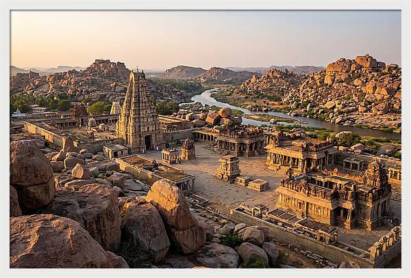 Hampi Ruins At Golden Hour