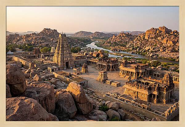 Hampi Ruins At Golden Hour