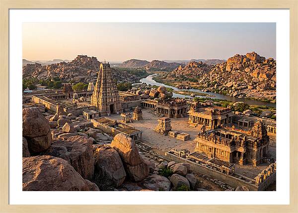 Hampi Ruins At Golden Hour