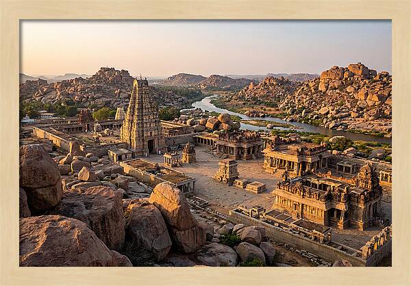 Hampi Ruins At Golden Hour