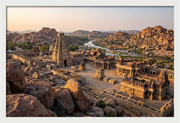 Hampi Ruins At Golden Hour