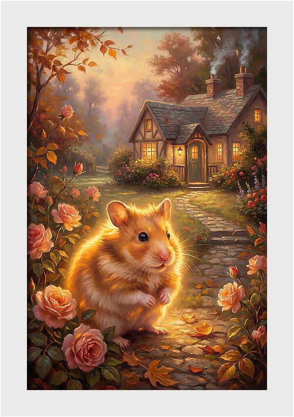 Hamster In Autumn Garden