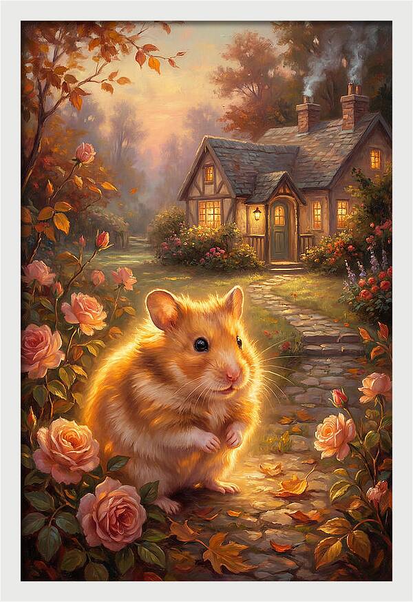 Hamster In Autumn Garden