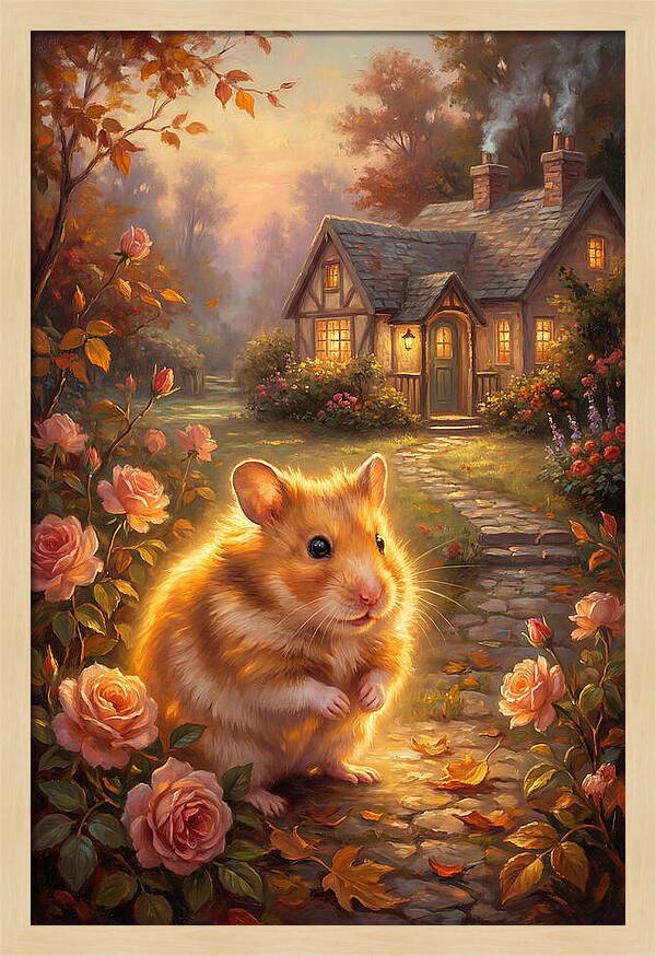Hamster In Autumn Garden