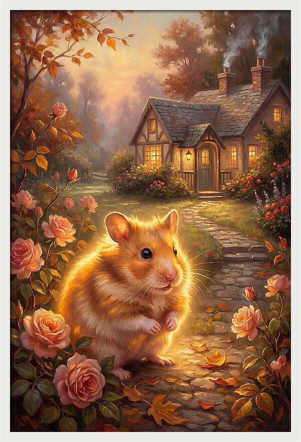 Hamster In Autumn Garden