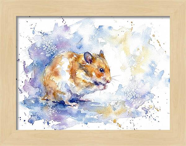Hamster In Watercolor Bliss