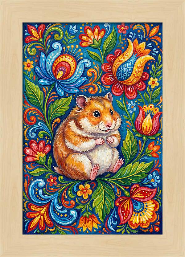Hamster Surrounded By Blooms