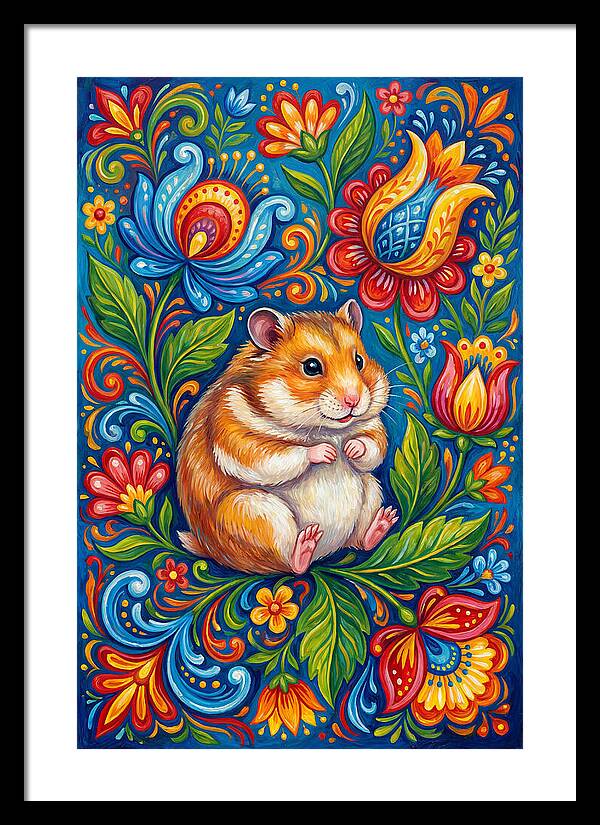 Hamster Surrounded By Blooms
