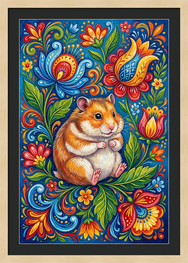 Hamster Surrounded By Blooms