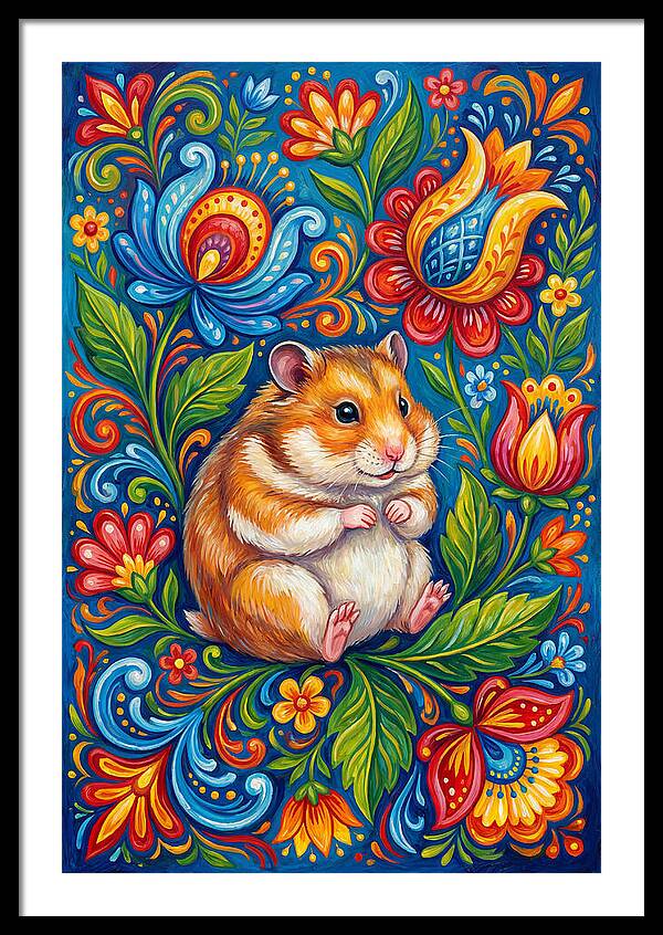 Hamster Surrounded By Blooms