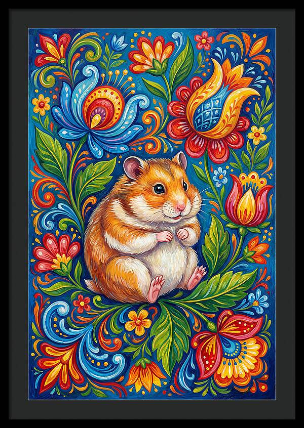 Hamster Surrounded By Blooms