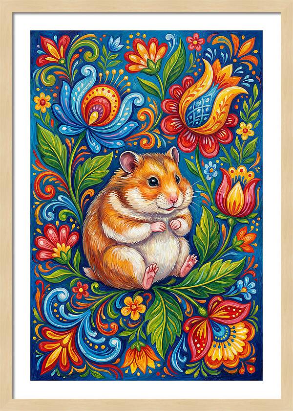 Hamster Surrounded By Blooms